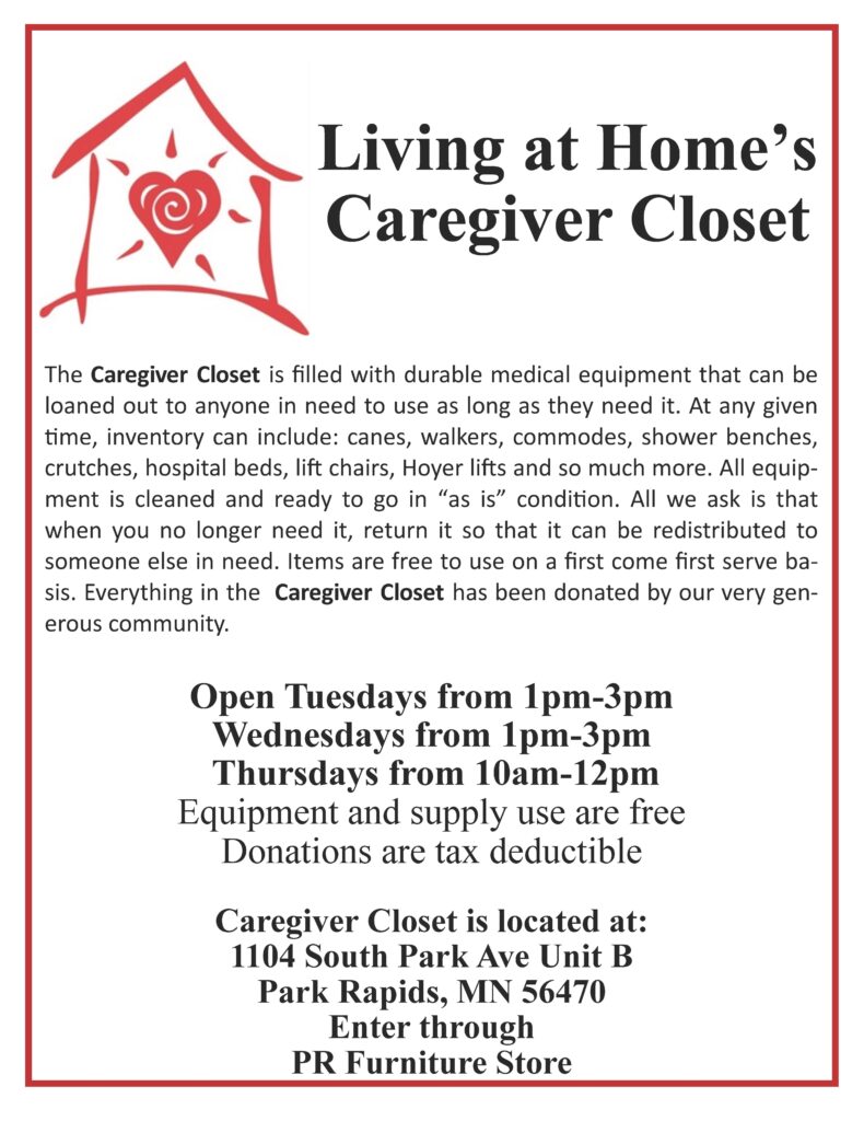 Living at Home's Caregiver Closet now with additional hours